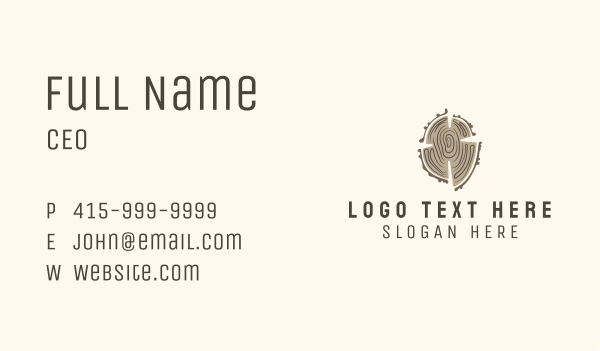 Log Wood Tree Business Card Design Image Preview