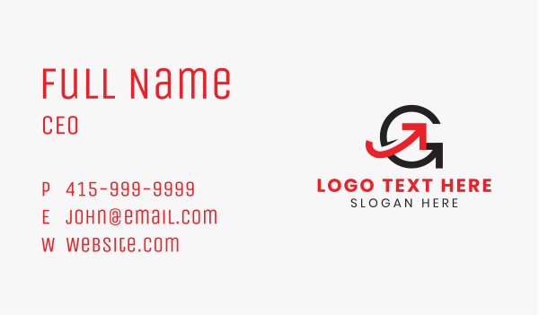 Red Arrow Letter G Business Card Design Image Preview