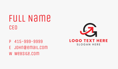 Red Arrow Letter G Business Card Image Preview
