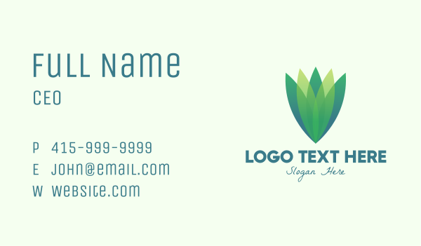 Green Gradient Eco Leaves Business Card Design Image Preview