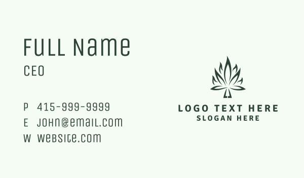 Weed Leaf Flame Business Card Design Image Preview