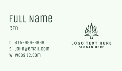 Weed Leaf Flame Business Card Image Preview