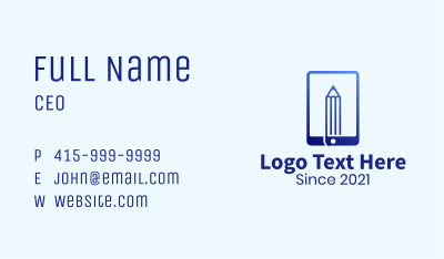 Pencil Mobile Tablet  Business Card