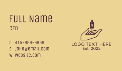 Wheat Farmer Hand  Business Card Image Preview