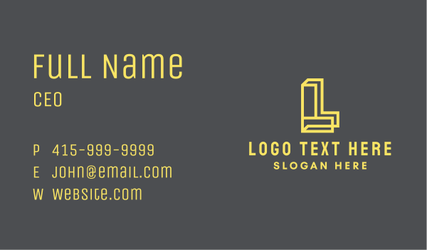 Yellow Letter L Agency Business Card Design Image Preview