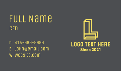 Yellow Letter L Agency Business Card