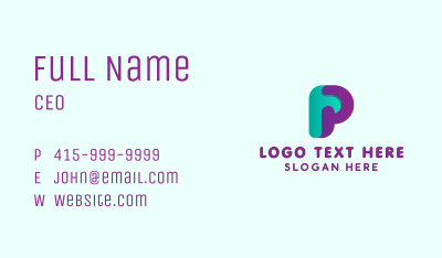 Corporate Letter P Business Card Image Preview