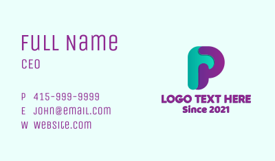 Corporate Letter P Business Card