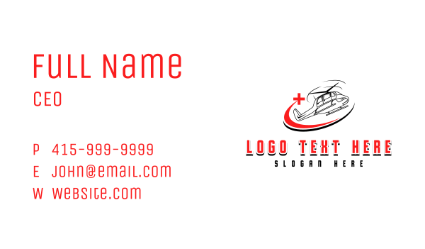 Medical Rescue Helicopter Business Card Design Image Preview