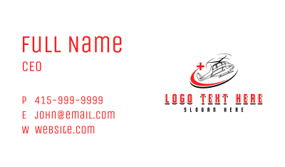 Medical Rescue Helicopter Business Card Image Preview
