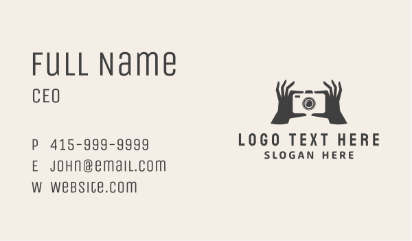 Camera Photography Hand  Business Card Design Image Preview