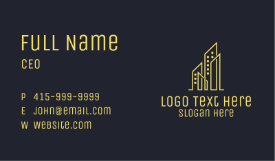 Yellow Skyscraper Cluster Business Card