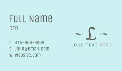 Elegant Cursive Lettermark Business Card Image Preview