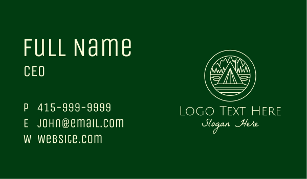 Tent Camping Site Business Card Design Image Preview
