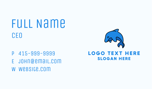 Blue Dolphin Water Park Business Card Design Image Preview