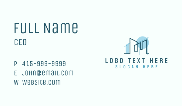 Architecture Building Contractor  Business Card Design Image Preview