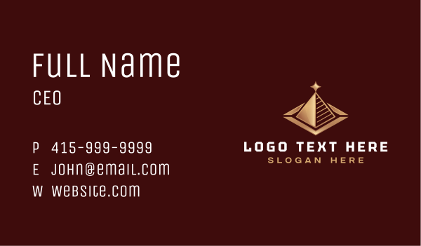 Luxury Diamond Pyramid Business Card Design Image Preview