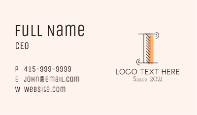 Letter I Engineering  Business Card