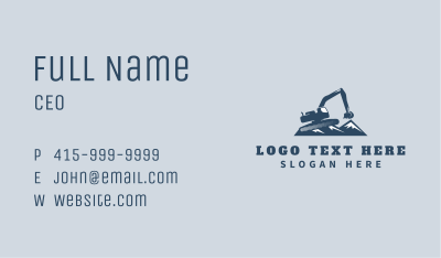 Mountain Excavator Machine Business Card Image Preview