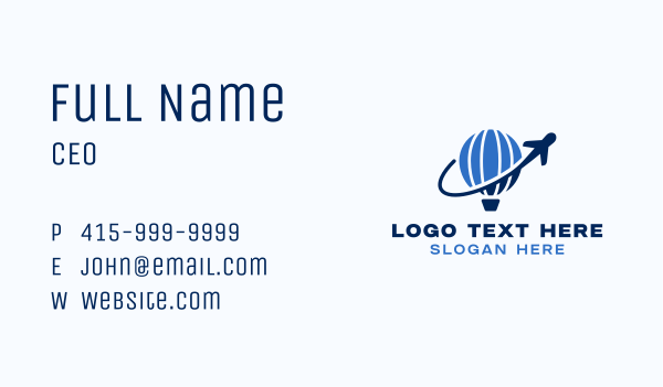 Hot Air Balloon Travel Airplane Business Card Design Image Preview