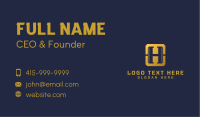 Gold Luxury Letter H Business Card Design