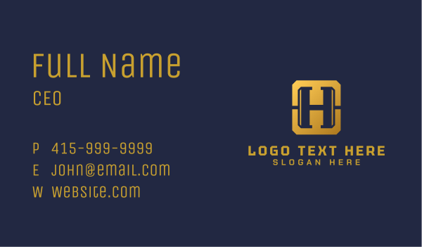 Gold Luxury Letter H Business Card Design Image Preview