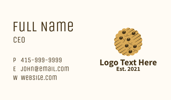 Chocolate Chip Cookie  Business Card Design Image Preview