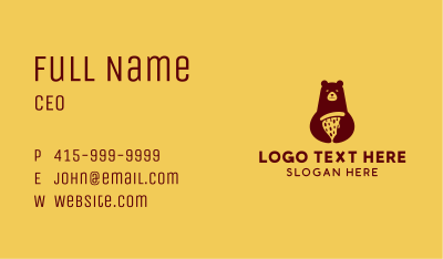 Brown Pizza Bear Business Card Image Preview