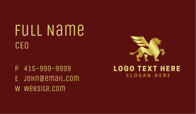 Luxe Golden Griffin  Business Card Image Preview