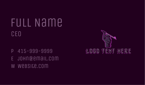 Gaming Ninja Sword Business Card Design Image Preview