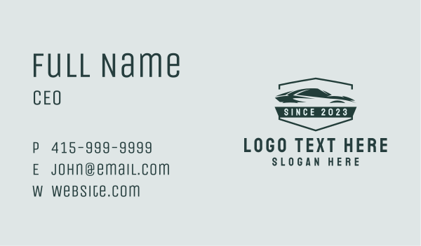 Green Sports Car Business Card Design Image Preview