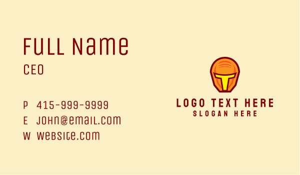 Orange Helmet Letter T Business Card Design Image Preview