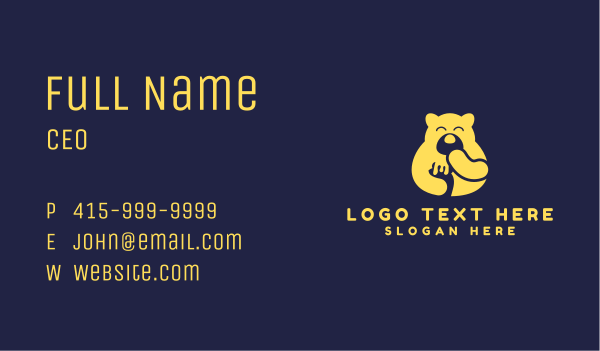 Yellow Bear Food Business Card Design Image Preview