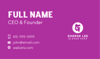 Purple Letter G Business Card Image Preview