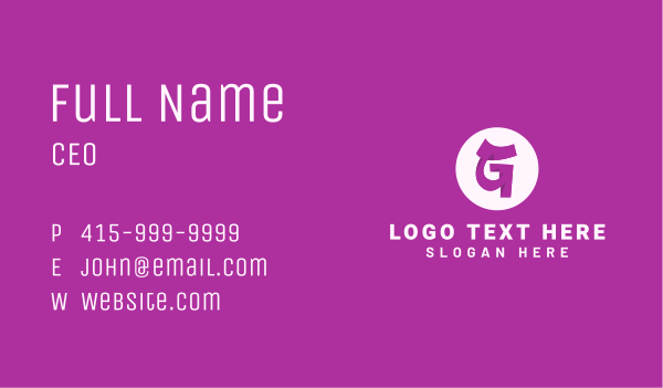 Purple Letter G Business Card Design Image Preview