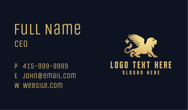 Golden Lion Premium Business Business Card Design Image Preview