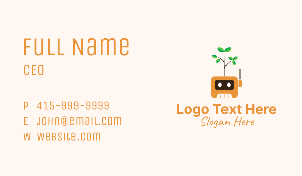 Robot Plant Business Card Design Image Preview