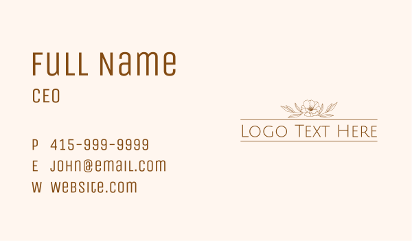 Aesthetic Floral Wordmark Business Card Design Image Preview