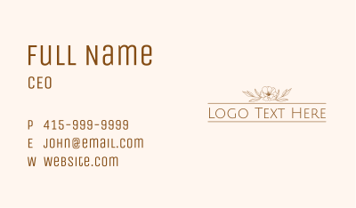Aesthetic Floral Wordmark Business Card