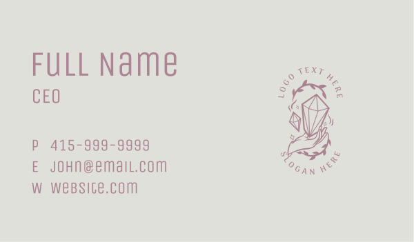 Crystals Jewelry Hand Business Card Design Image Preview