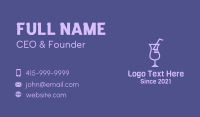 Purple Cocktail Drink Business Card Design