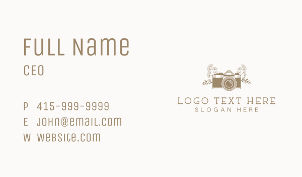 Floral Photography Camera Business Card Design Image Preview