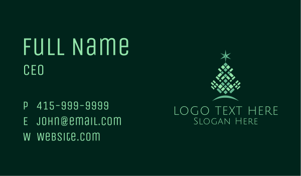 Decorative Christmas Tree  Business Card Design Image Preview