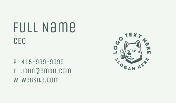 Smoking Dog Canine Business Card Design Image Preview