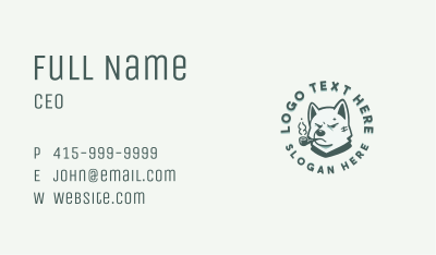 Smoking Dog Canine Business Card Image Preview