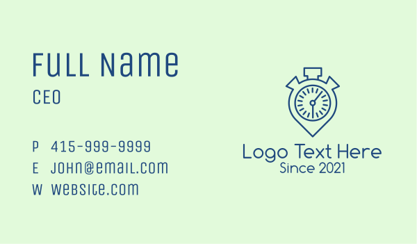 Timer Location Pin  Business Card Design Image Preview