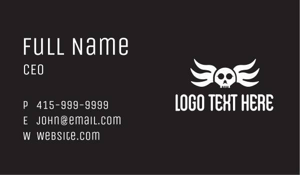 Winged Skull Pilot Business Card Design Image Preview
