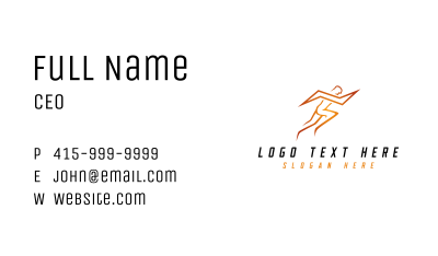 Lightning Sports Man Business Card Image Preview