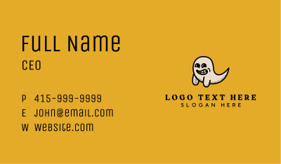 Ghost Cartoon Scary Business Card Image Preview