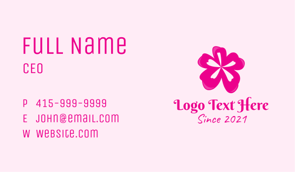 Pink Cherry Blossom Business Card Design Image Preview